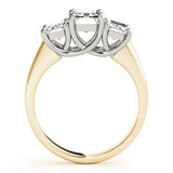 14K Yellow Gold Emerald Diamond Engagement Ring