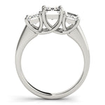 Emerald Diamond Three Stone Engagement Ring