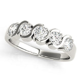 5-Stone Round Diamond Wedding Band