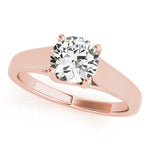 14K Rose Gold 1ct Round Diamond Solitaire Ring