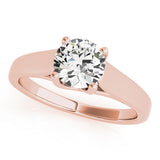 14K Rose Gold 1ct Round Diamond Solitaire Ring