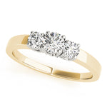 18K Yellow Gold 1/2 CT Diamond Three-Stone Engagement Ring