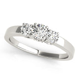 Round Diamond Three Stone Engagement Ring