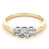 18K Yellow Gold 1/2 CT Diamond Three-Stone Engagement Ring
