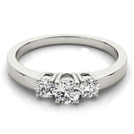 Round Diamond Three Stone Engagement Ring