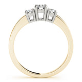 18K Yellow Gold 1/2 CT Diamond Three-Stone Engagement Ring