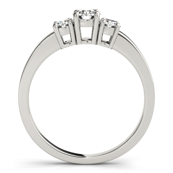 Round Diamond Three Stone Engagement Ring