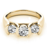14K Yellow Gold 1 CT Diamond Three-Stone Engagement Ring