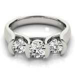 1 CT Round Diamond Three Stone Engagement Ring