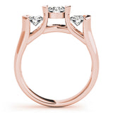 14K Rose Gold 1 CT Diamond Three-Stone Engagement Ring