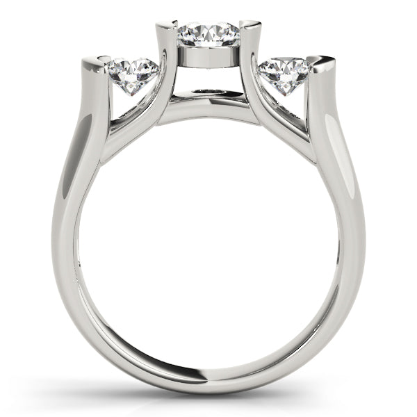 1 CT Round Diamond Three Stone Engagement Ring