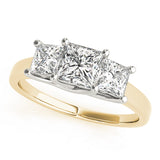 14K Yellow Gold 1.50ctw Square Diamond Engagement Ring
