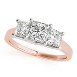 14K Rose Gold Square Diamond Engagement Ring
