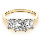 14K Yellow Gold 1.50ctw Square Diamond Engagement Ring