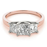 14K Rose Gold Square Diamond Engagement Ring
