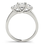 Diamond White Gold Square Three Stone Ring