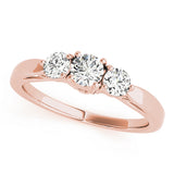 14K Rose Gold 1.25 ct Diamond Three-Stone Engagement Ring