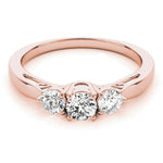 14K Rose Gold 1.25 ct Diamond Three-Stone Engagement Ring