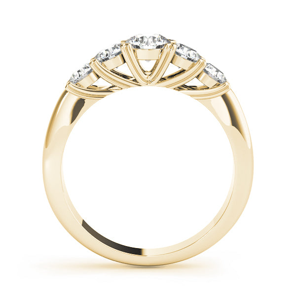 14K Yellow Gold Diamond Wedding Band 1 ctw