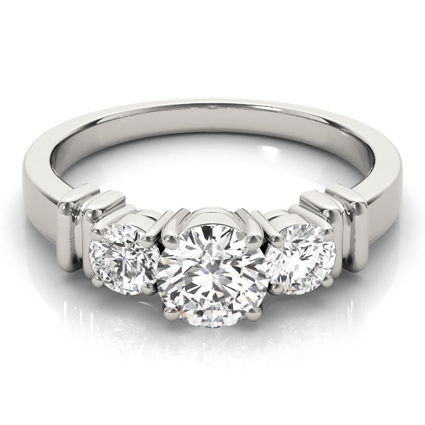 1 Carat Round Diamond Three Stone Ring