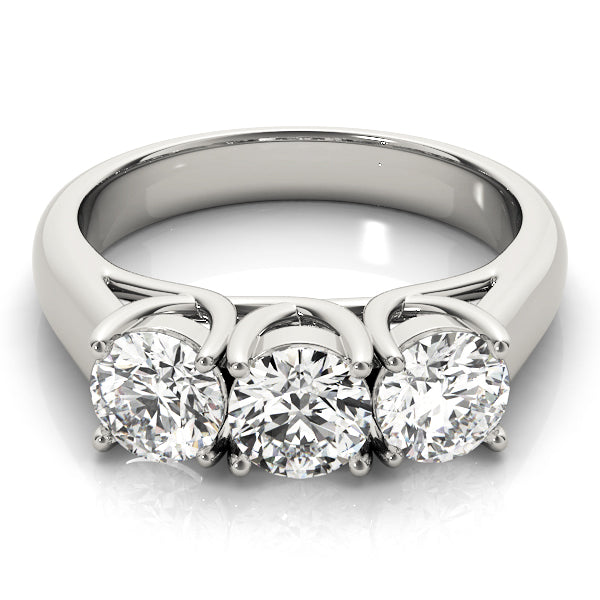 14K White Gold 1 CT Round Diamond Engagement Ring