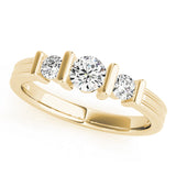 14K Yellow Gold 1 CT Round Diamond Engagement Ring