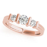14K Rose Gold 1 CT Diamond Three-Stone Engagement Ring