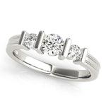 1 CT Round Diamond Three Stone Engagement Ring