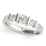1 CT Round Diamond Three Stone Engagement Ring