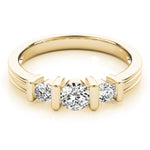 14K Yellow Gold 1 CT Round Diamond Engagement Ring