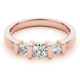 14K Rose Gold 1 CT Diamond Three-Stone Engagement Ring
