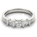 1 CT Round Diamond Three Stone Engagement Ring