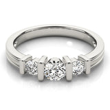 1 CT Round Diamond Three Stone Engagement Ring