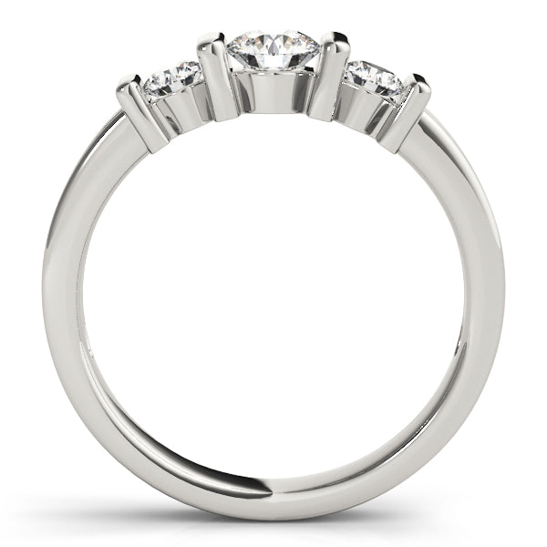 1 CT Round Diamond Three Stone Engagement Ring