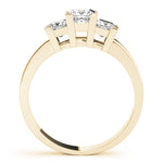 14K Yellow Gold Square Diamond Three-Stone Ring