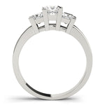 Square Diamond Three Stone Engagement Ring