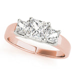 14K Rose Gold 0.73 ctw Square Diamond Engagement Ring