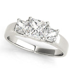 Princess Diamond Three Stone Engagement Ring