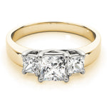 14K Yellow Gold Square Diamond Engagement Ring