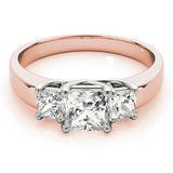 14K Rose Gold 0.73 ctw Square Diamond Engagement Ring