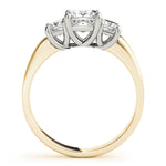 14K Yellow Gold Square Diamond Engagement Ring