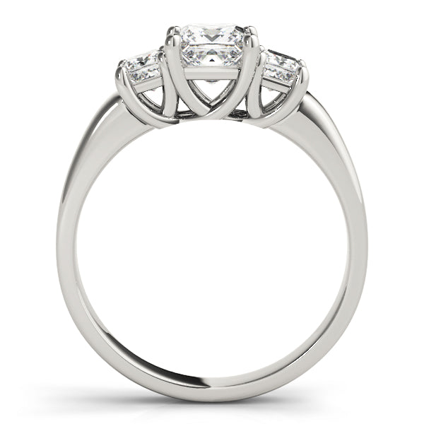 Princess Diamond Three Stone Engagement Ring