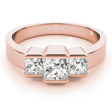 14K Rose Gold Square Diamond Engagement Ring