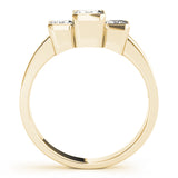 14K Yellow Gold Square Diamond Engagement Ring