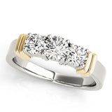 14K Yellow Gold 1 CT Diamond Three-Stone Engagement Ring
