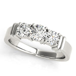 1 Carat Round Diamond Three Stone Ring