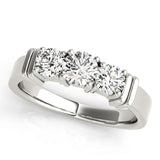 1 Carat Round Diamond Three Stone Ring