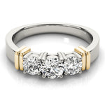 14K Yellow Gold 1 CT Diamond Three-Stone Engagement Ring