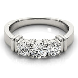 1 Carat Round Diamond Three Stone Ring