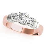 18K Rose Gold 1 ct Diamond Three-Stone Engagement Ring